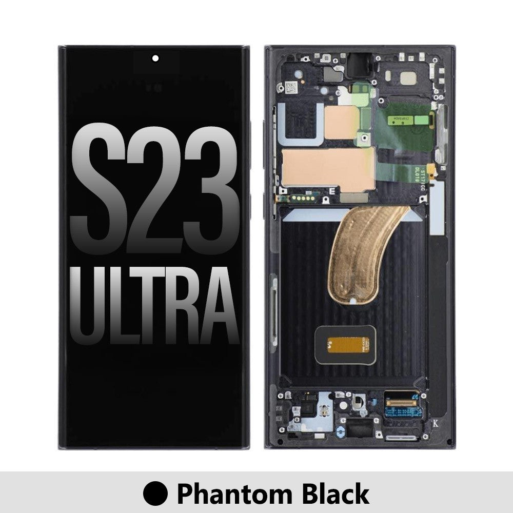 Yellow-Samsung Galaxy S23 Ultra 5G S918B OLED Screen Replacement-Phantom Black Yellow-Samsung Galaxy S23 Ultra 5G S918B OLED Screen Replacement-Phantom Black